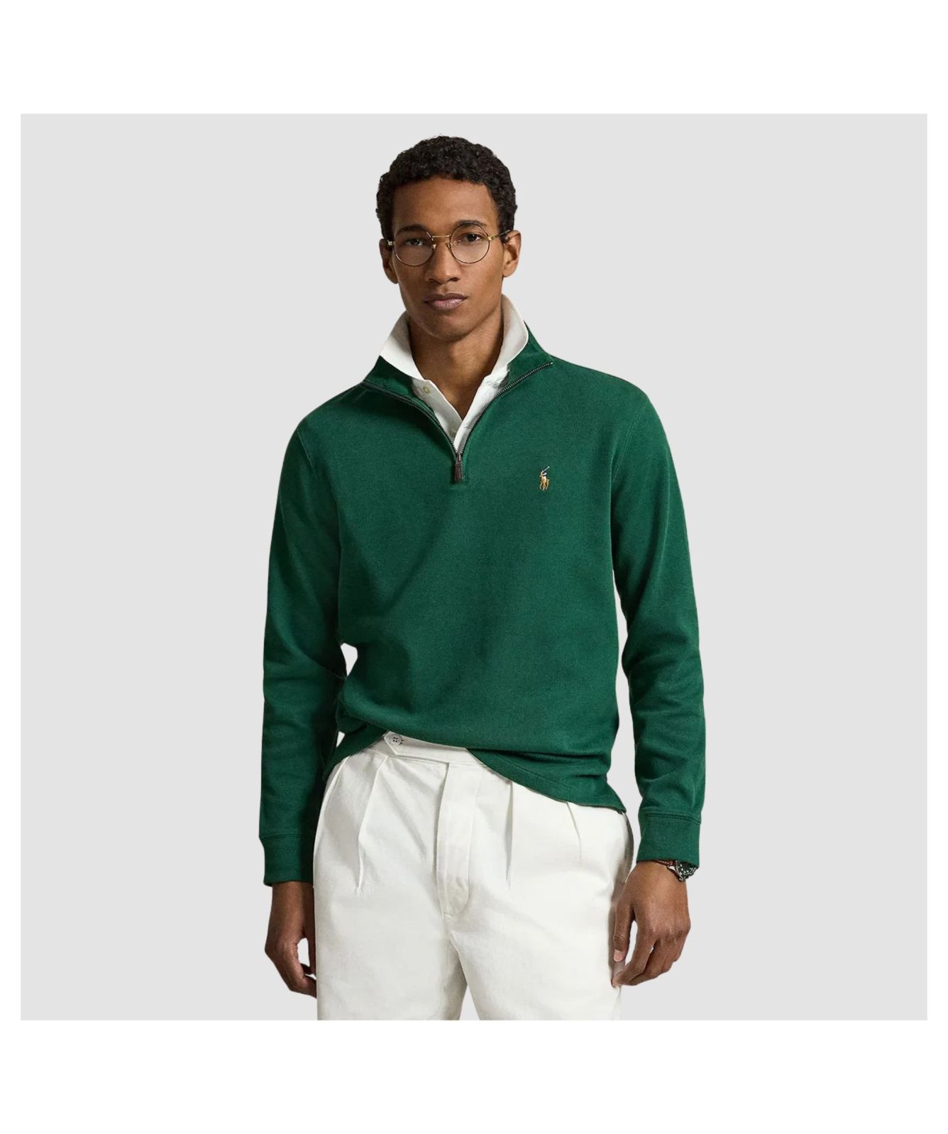 Men's Polo Ralph Lauren Estate Rib Quarter-Zip Pullover - Beige