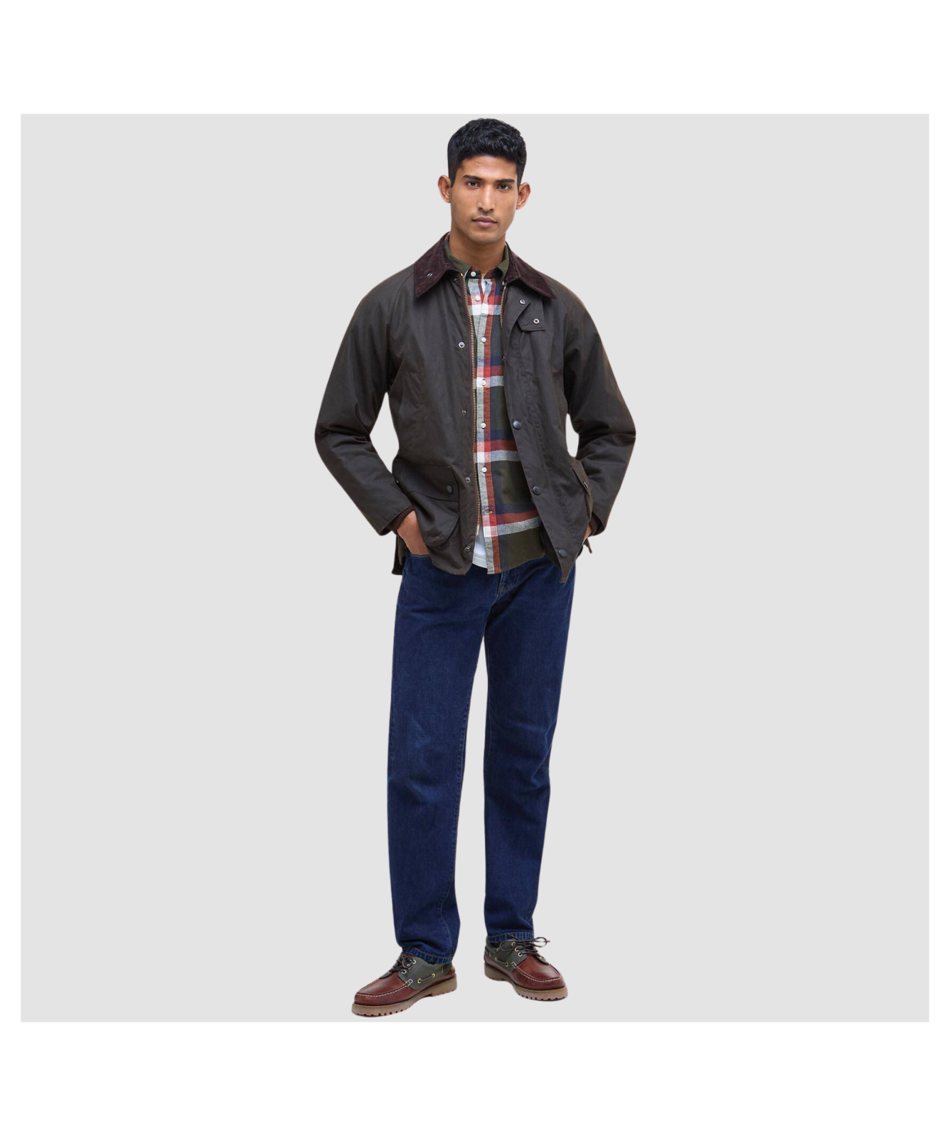 Barbour Bedale Waxed Cotton Jacket - Olive | Kular Fashion