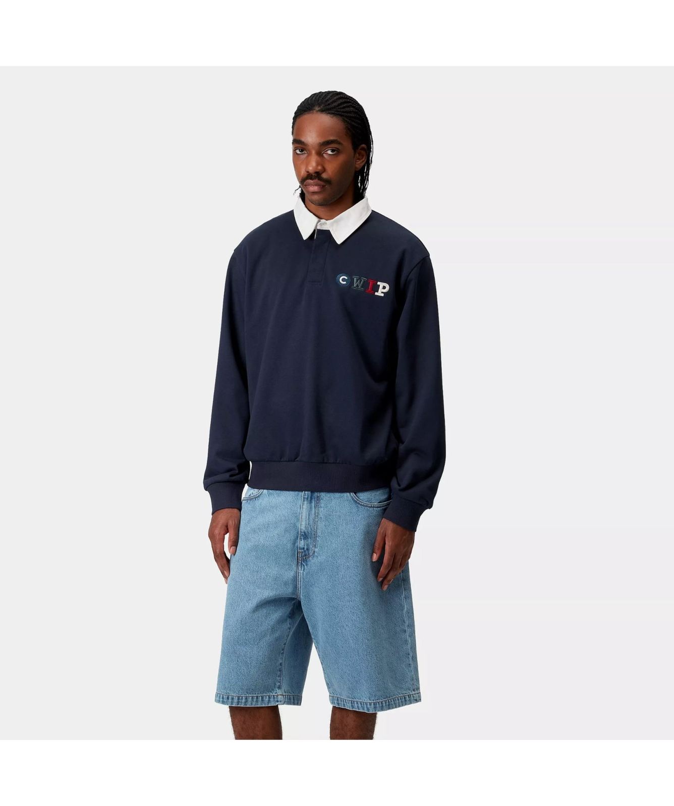 Carhartt WIP Flags Rugby Sweatshirt | Navy - I034592_0AG_XX