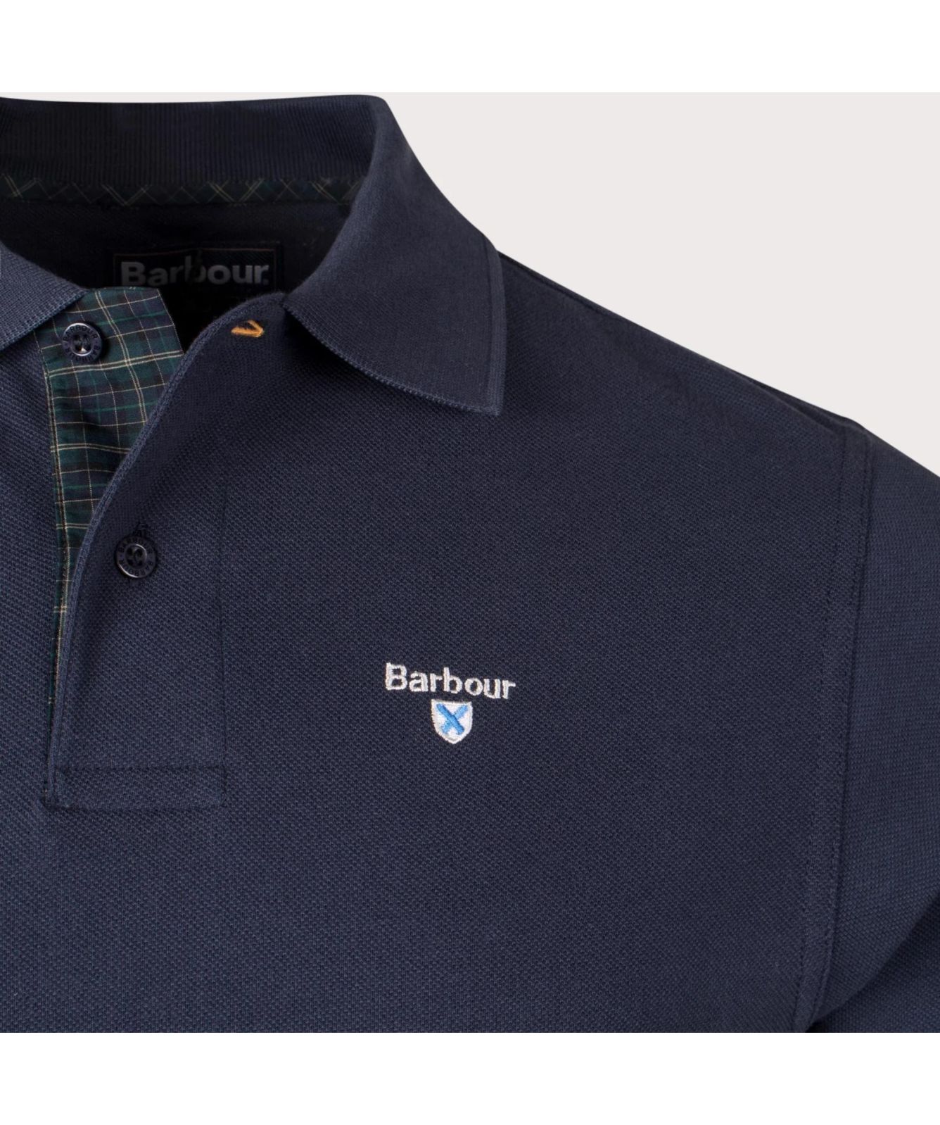 Barbour Tartan Pique Short Sleeve Polo Shirt | green
