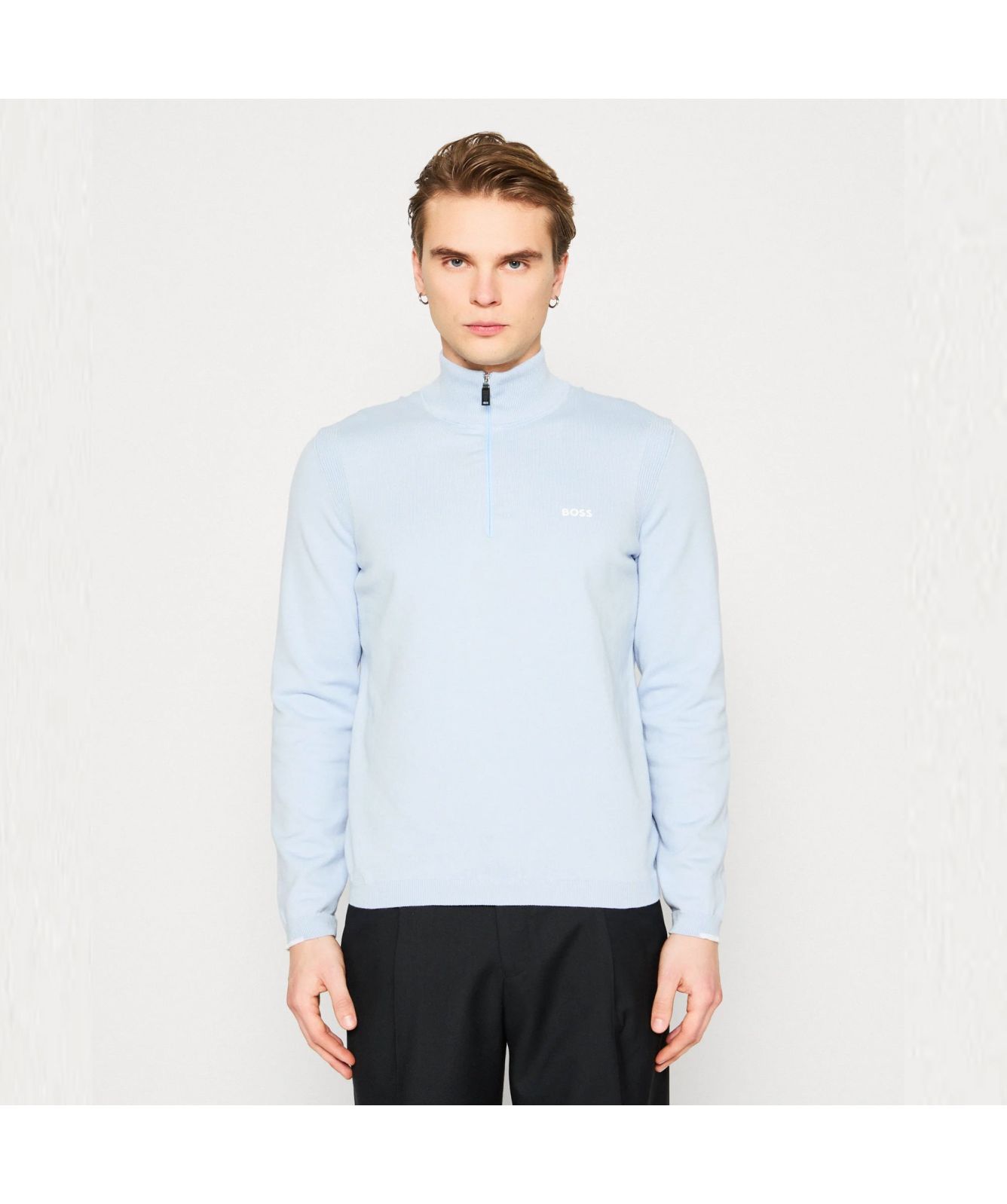 BOSS Ever X ¼zip Jumper in navy 50498518-402, sky blue 50498518