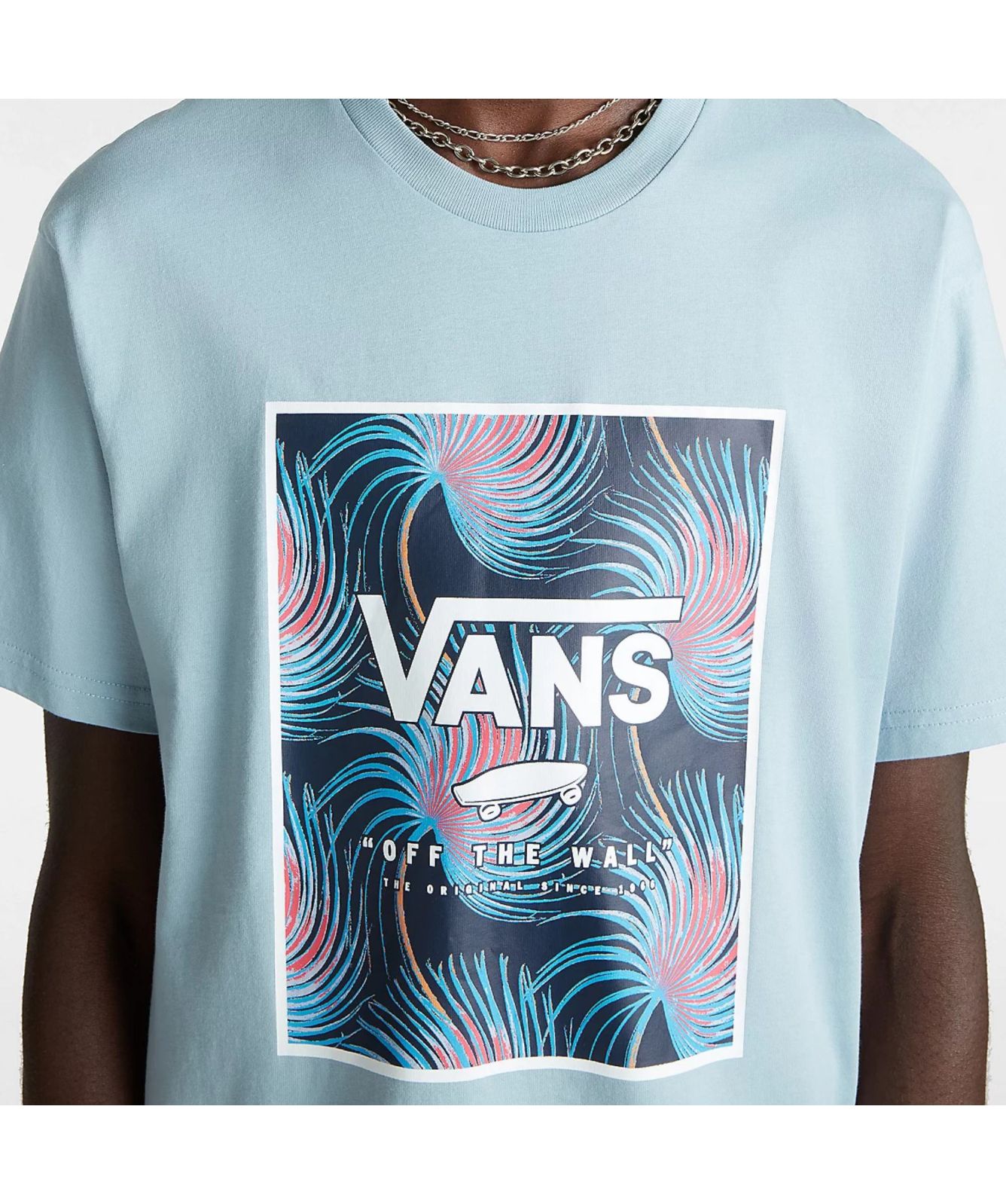 Vans Classic Print Box Men's Tee in blue-VN0A5E7YCZI-orange