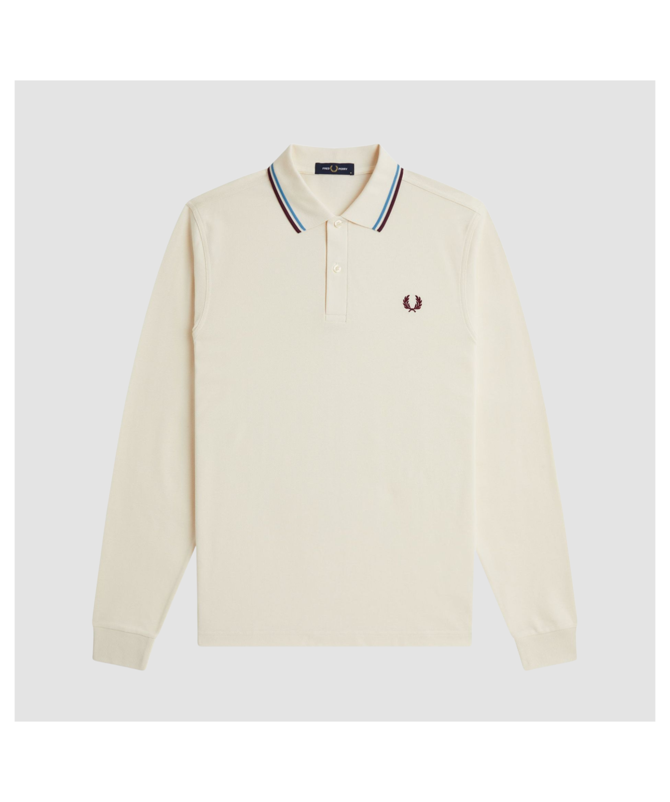 FRED PERRY/Long Sleeve Polo ベージュL Fred Perry long sleeved polo