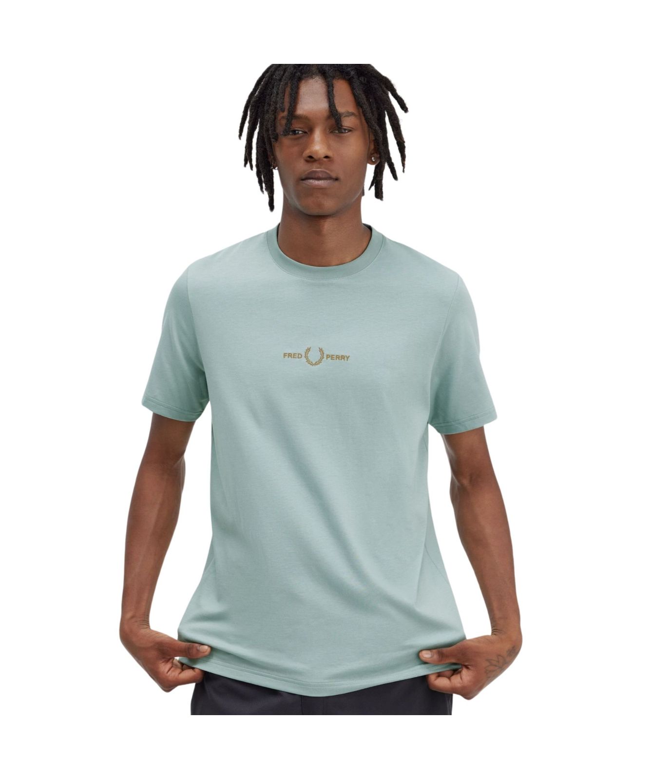 Fred Perry Embroidered T-Shirt Limestone - Terraces Menswear