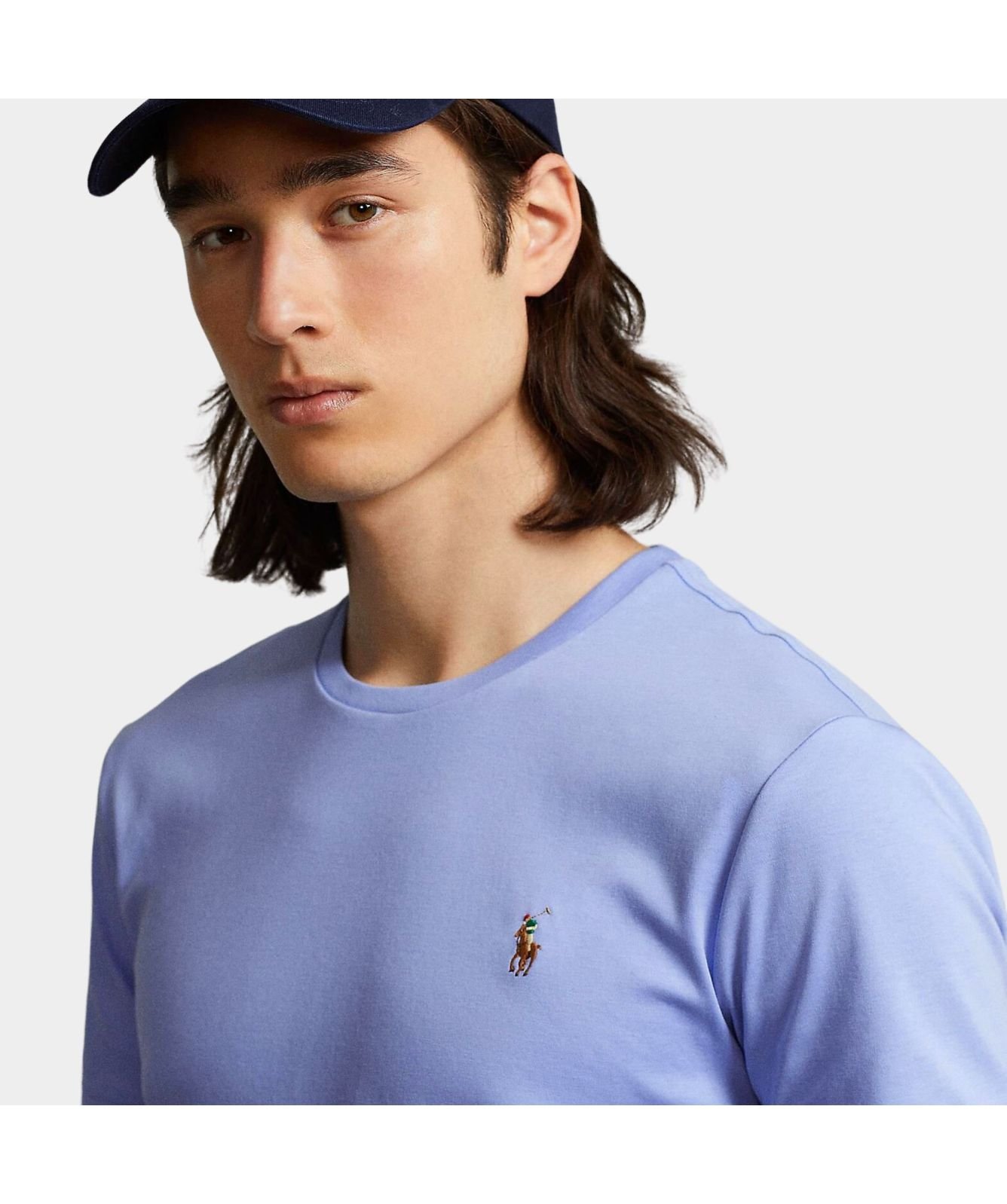 Tシャツ・カットソー POLO RALPH LAUREN Men Polo Shirts 710681126 038 Blue Polo Ralph Lauren Men's T-Shirt Blue 710929077001 | FOOTDISTRICT