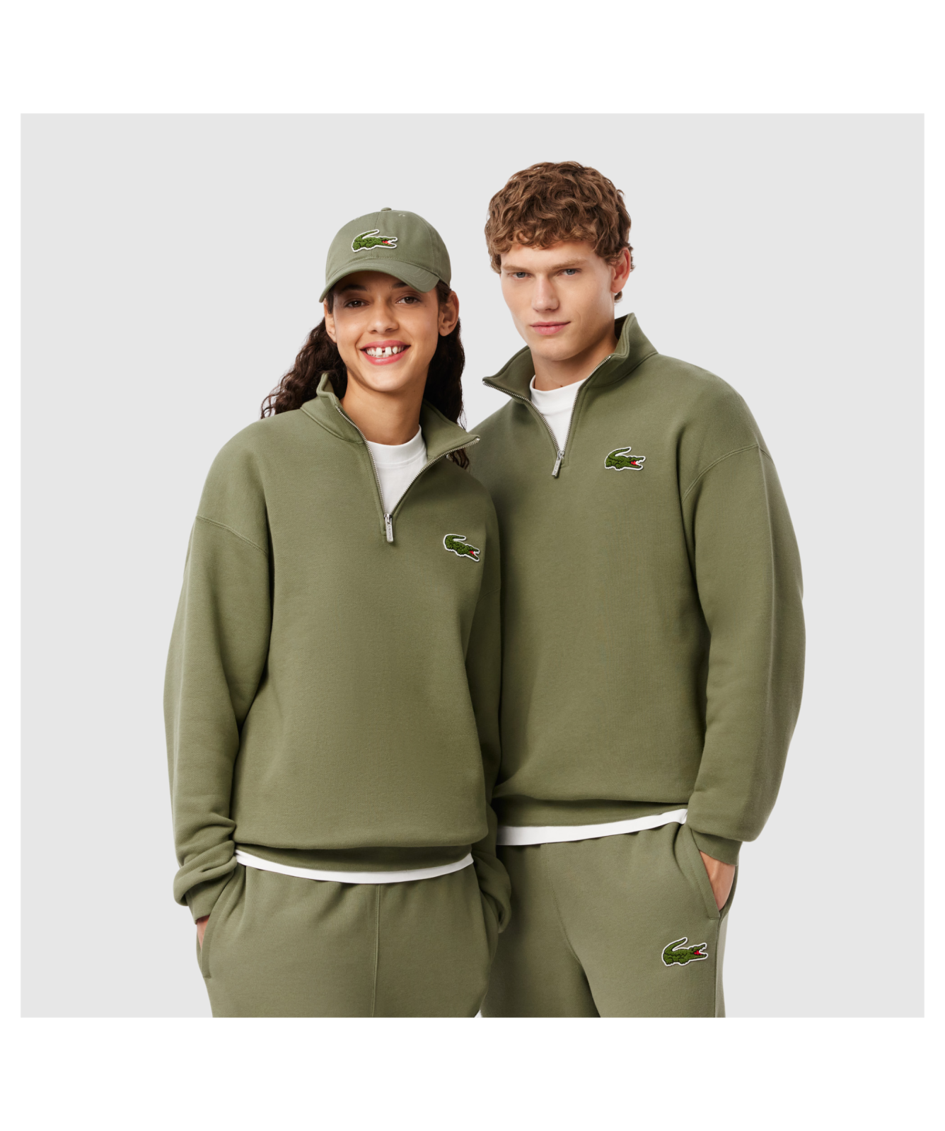 Lacoste Unisex ¼ Zip Loose Fit Sweatshirt White- SH2748 70V