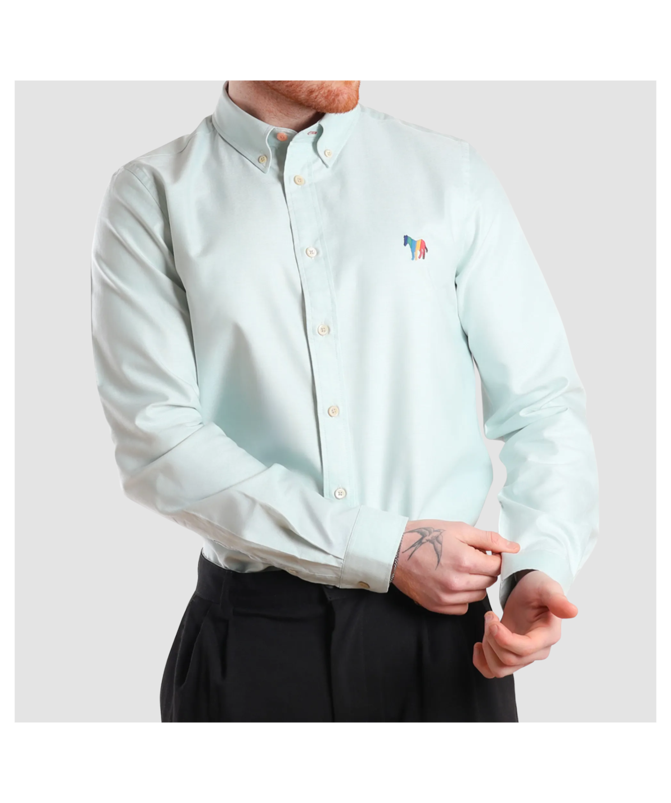 Tシャツ・カットソー Paul Smith FW25 TAILORED FIT SHIRT (M2R 599R PZEBRA 44) Paul Smith Tailored Fit Zebra Shirt | Blue - M2R-599R-P22347