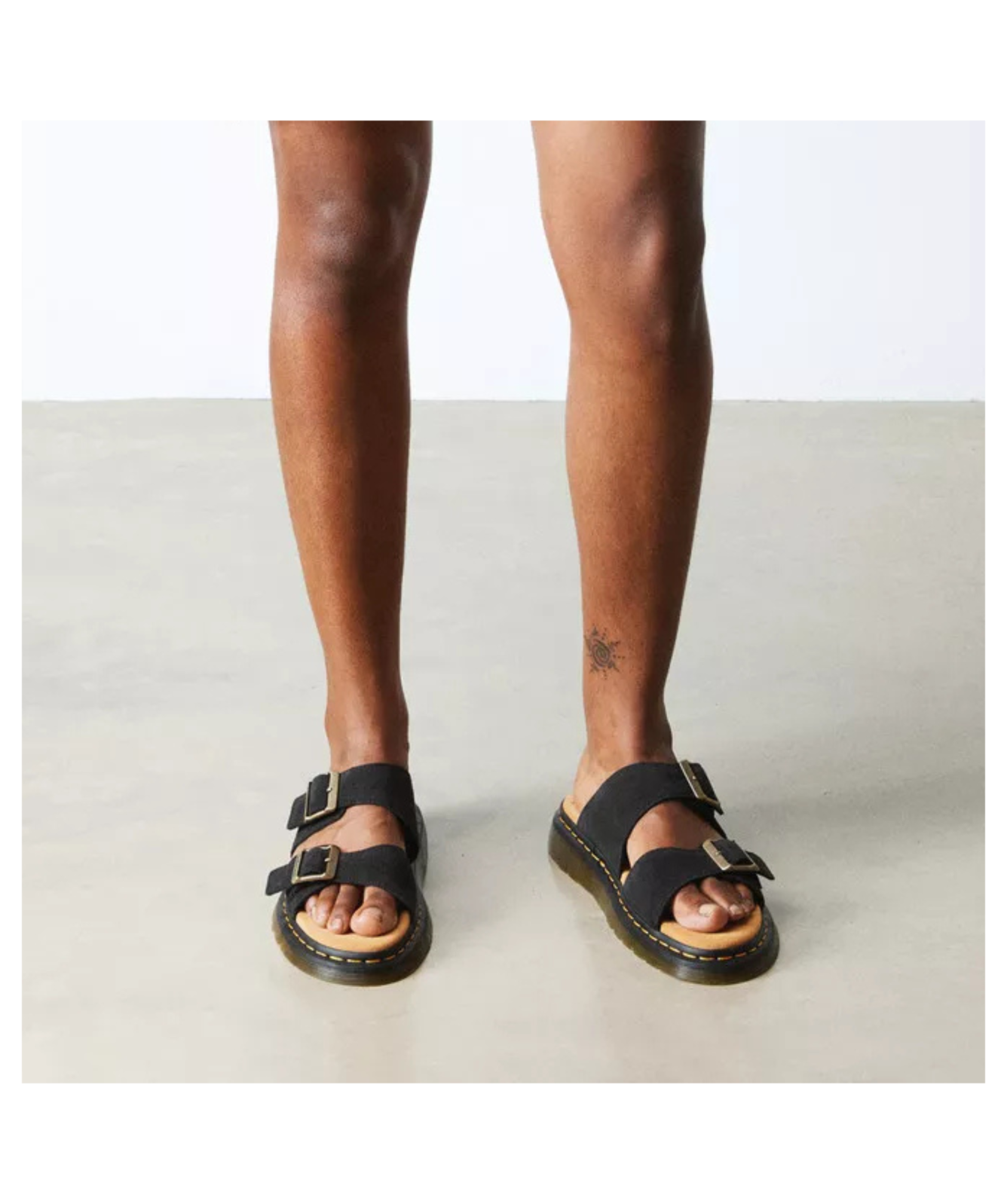 Dr Martens Josef Suede Slide Sandals | Black - 41082001
