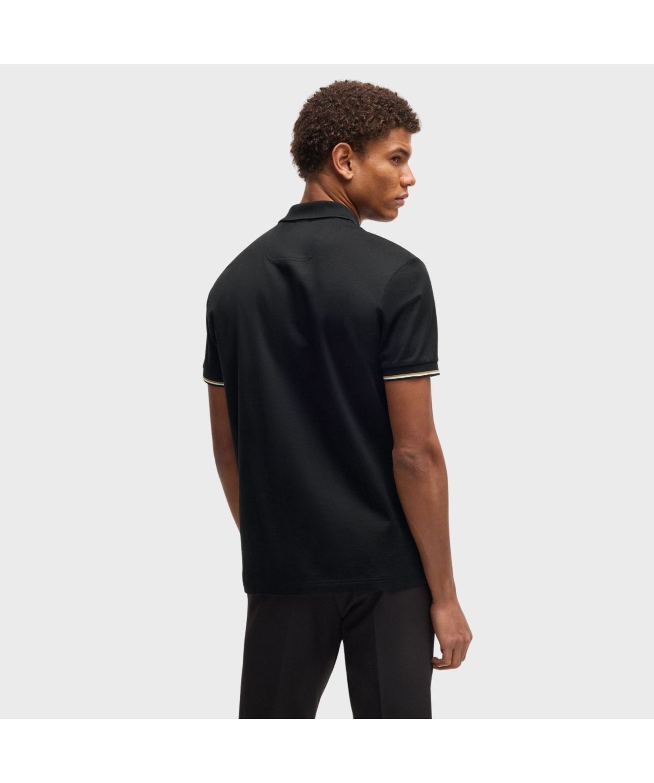 Boss Structured Cotton Philix Pima Polo Shirt | Black - 50538177