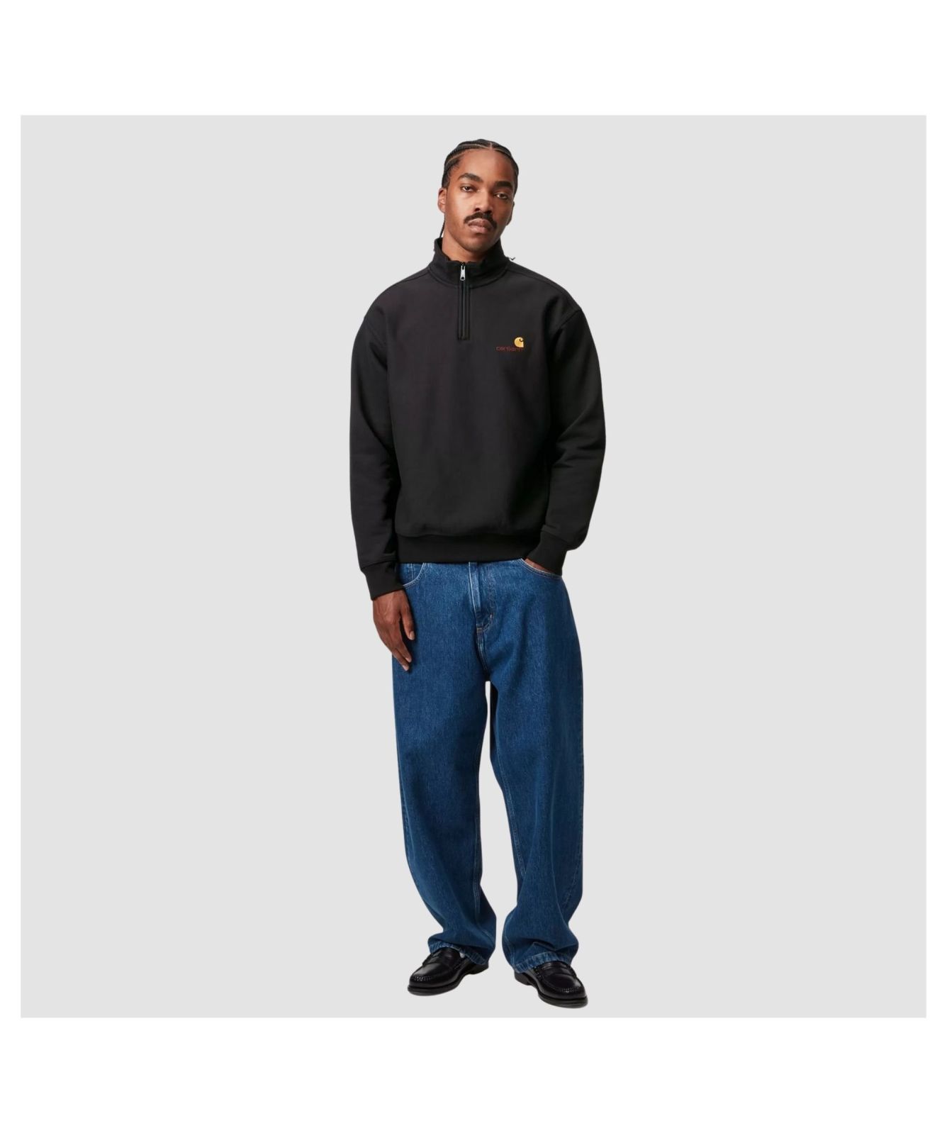 Carhartt Half Zip American Script Sweatshirt | Kular Fashion
