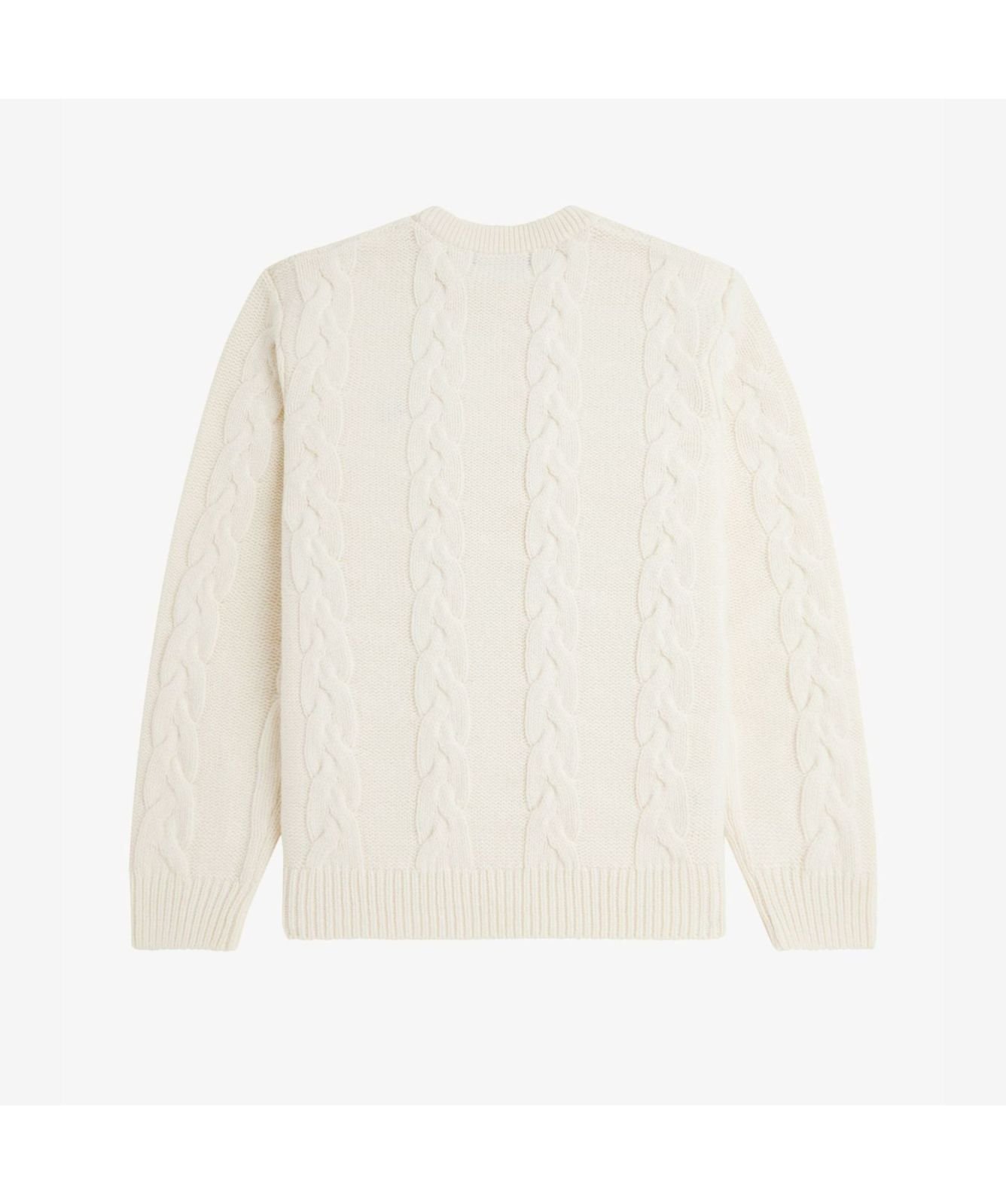 FRED PERRY × BEAMS /Cable Crewneck Knit Sweater Fred Perry Chunky Cable Knit Jumper K8562-408 | FLEXDOG