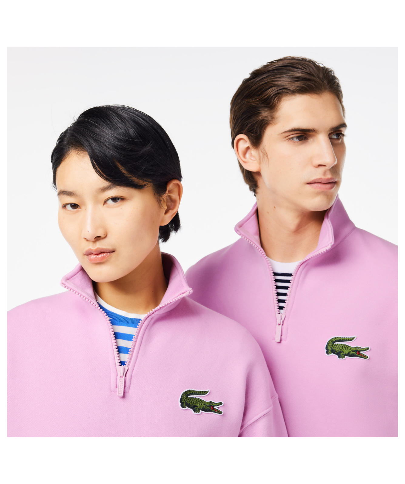 Lacoste Quarter Zip Sweatshirt | Pink - SH0069-00