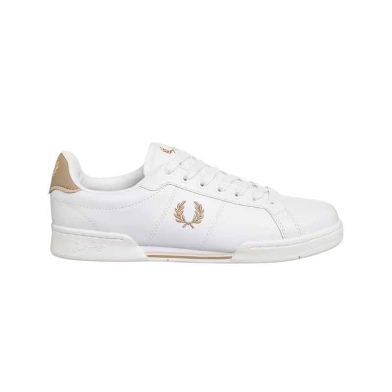 Fred Perry B722 Leather Mens Trainers | White - 204185