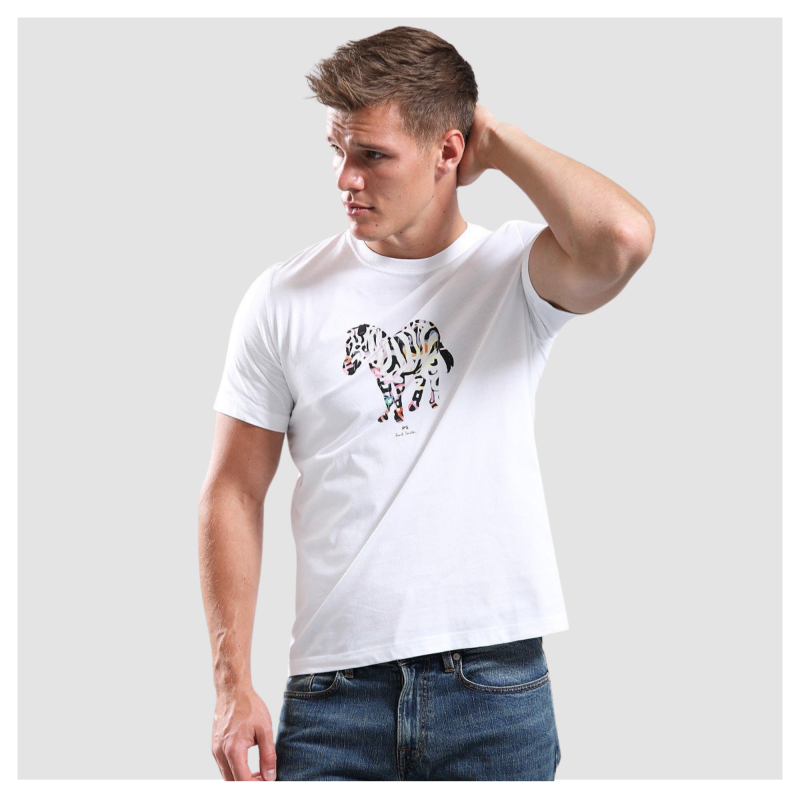 Paul Smith T-Shirt | 'Graffiti Zebra' T-Shirt | Black-﻿﻿M2R-011R