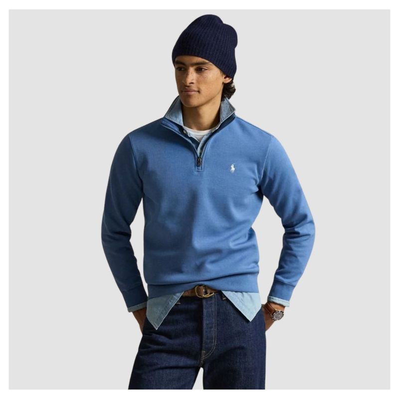 Men's Polo Ralph Lauren Quarter Zip Pullover - Delta Blue | Kular
