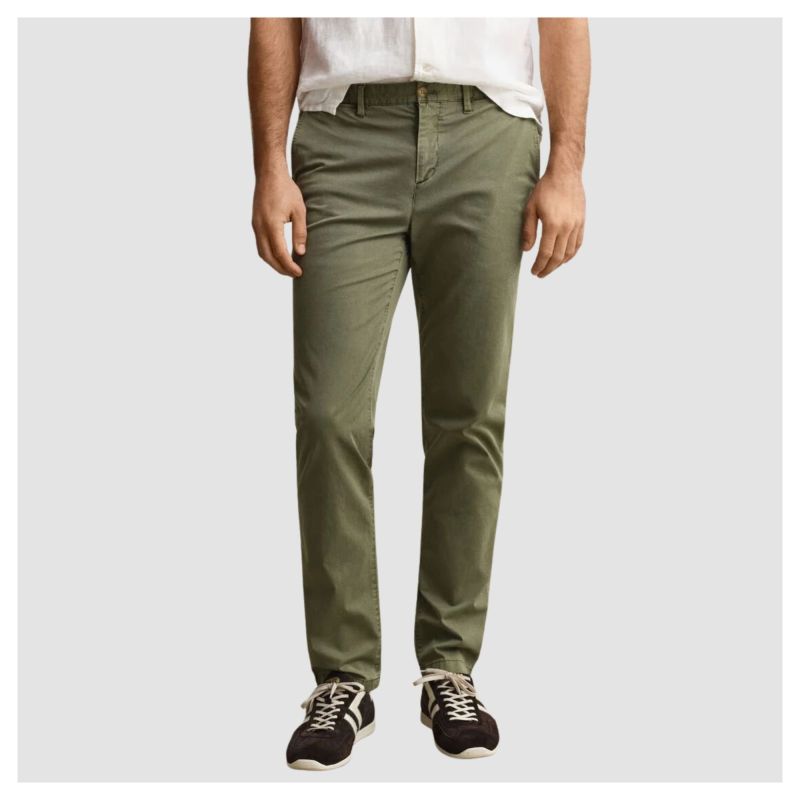 Men's GANT Sunfaded Chinos - Dry Herb Green | Kular Fashion