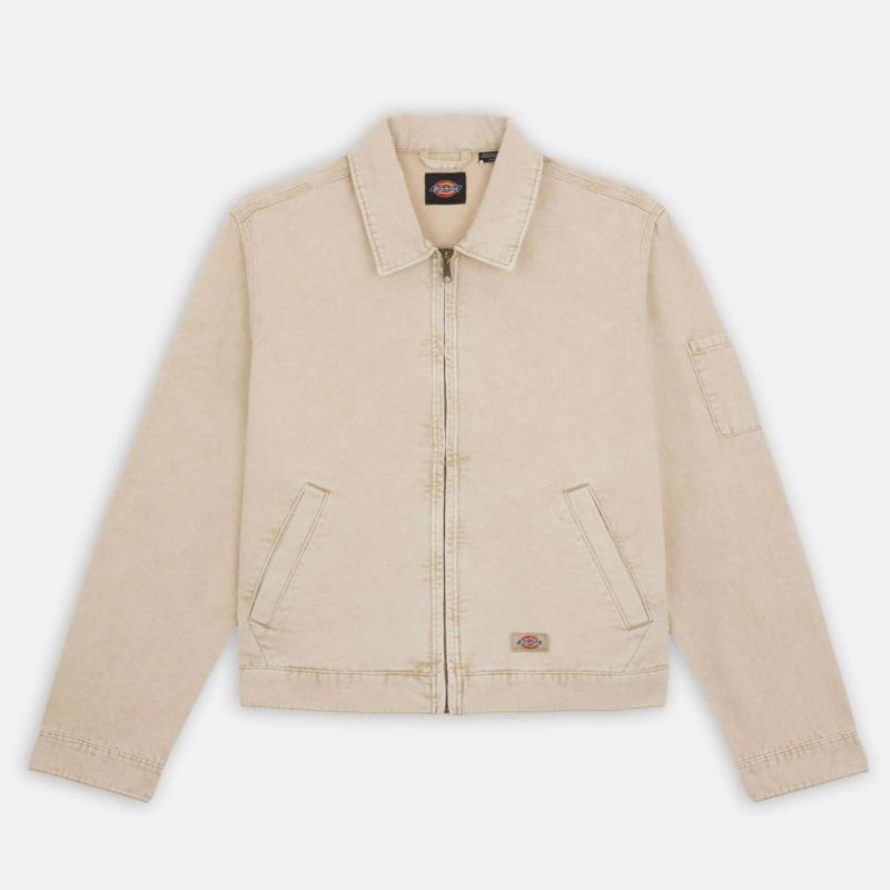 dickies Men's Newington Zip jacket in Beige dk0a4yqnj49 at kular