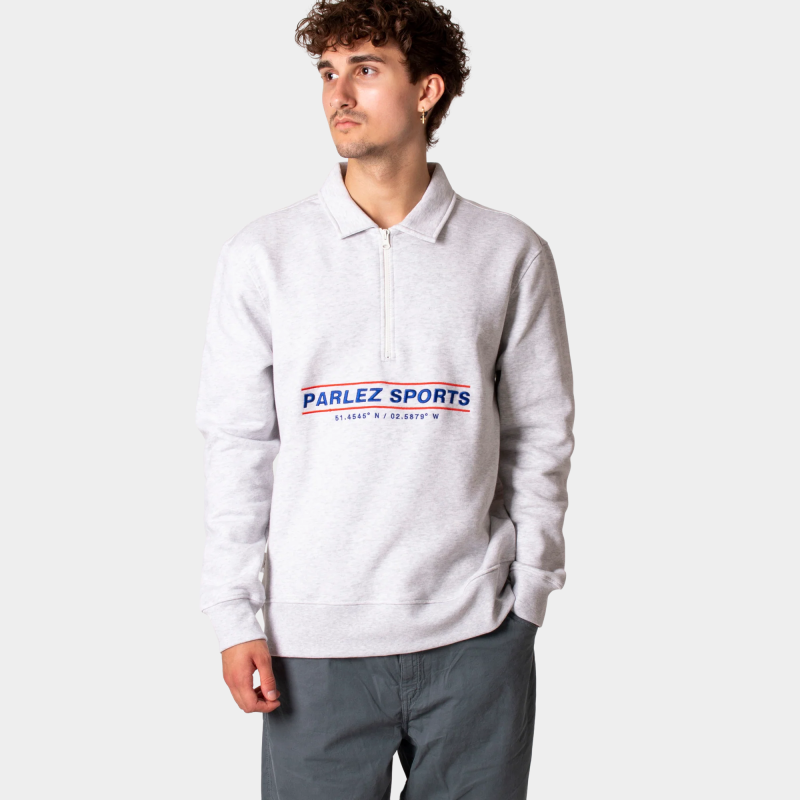 Parlez Moritz ¼ Zip Sweatshirt | Light Grey - PARAW22110