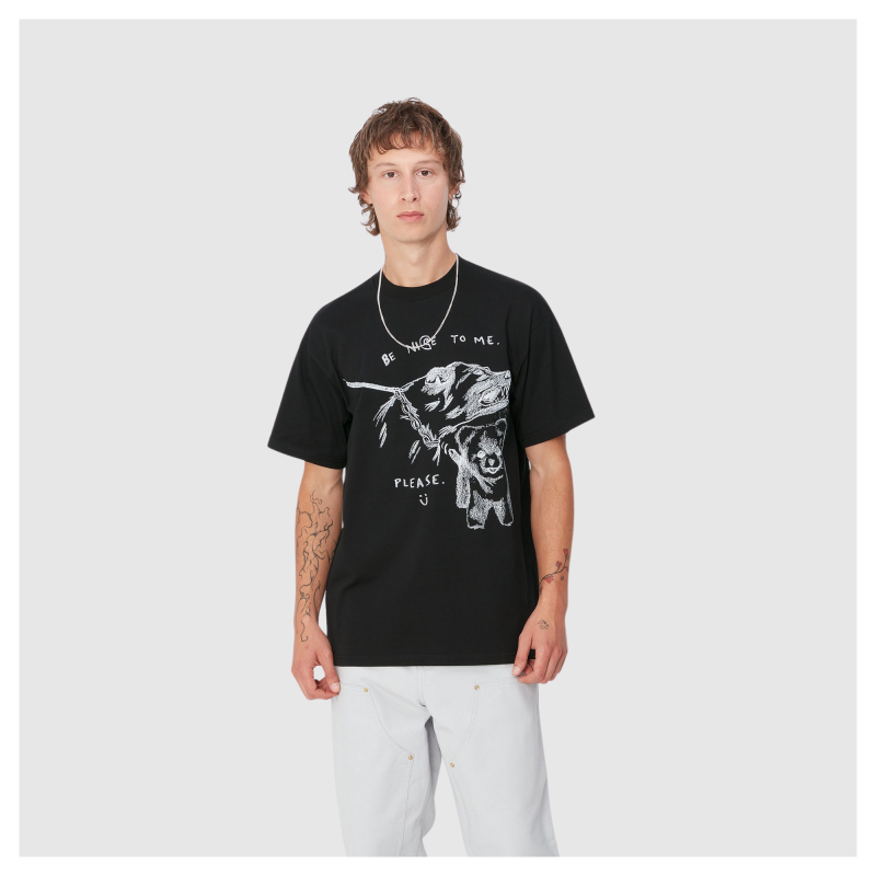 【関税込み】Carhartt \"Pepe Be Nice\" T-shirt Carhartt WIP cotton t-shirt S/S Pepe Be Nice men's black