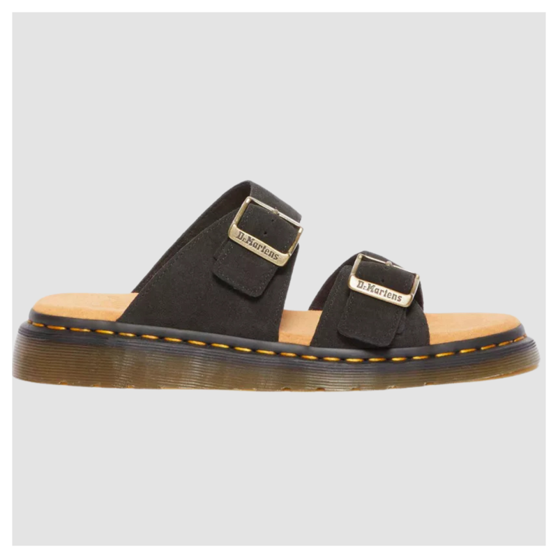 Dr Martens Josef Suede Slide Sandals | Black - 41082001