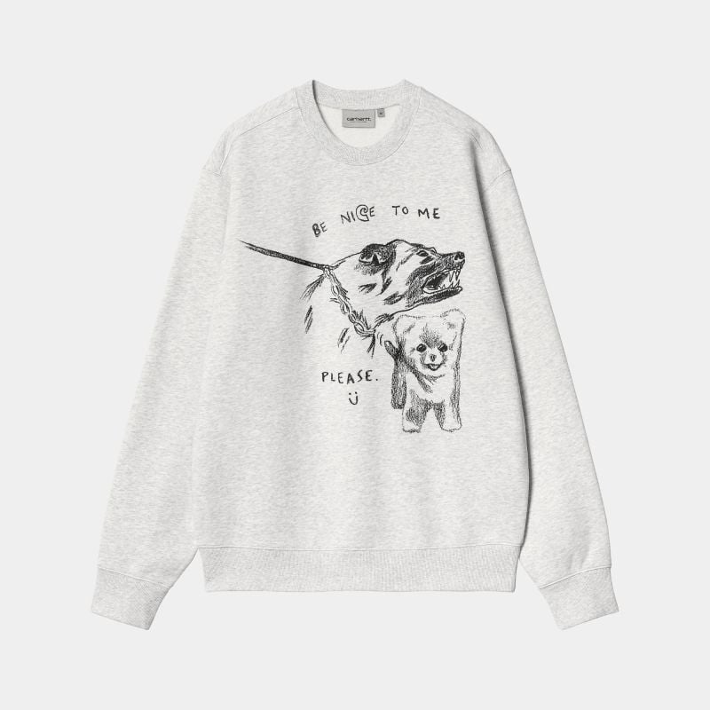 【Carhartt WIP】PEPE BE NICE SWEAT Carhartt WIP Pepe Be Nice To Me Sweatshirt | Grey-1033933