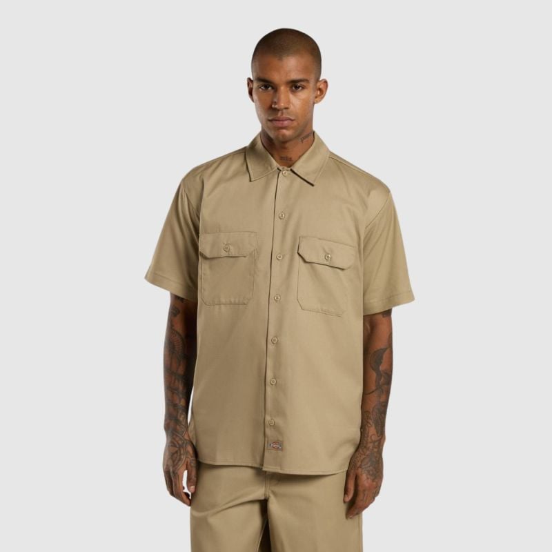 Dickies Relaxed Fit Short Sleeves Work Shirt | Khaki-DK0A4XK7KHK1