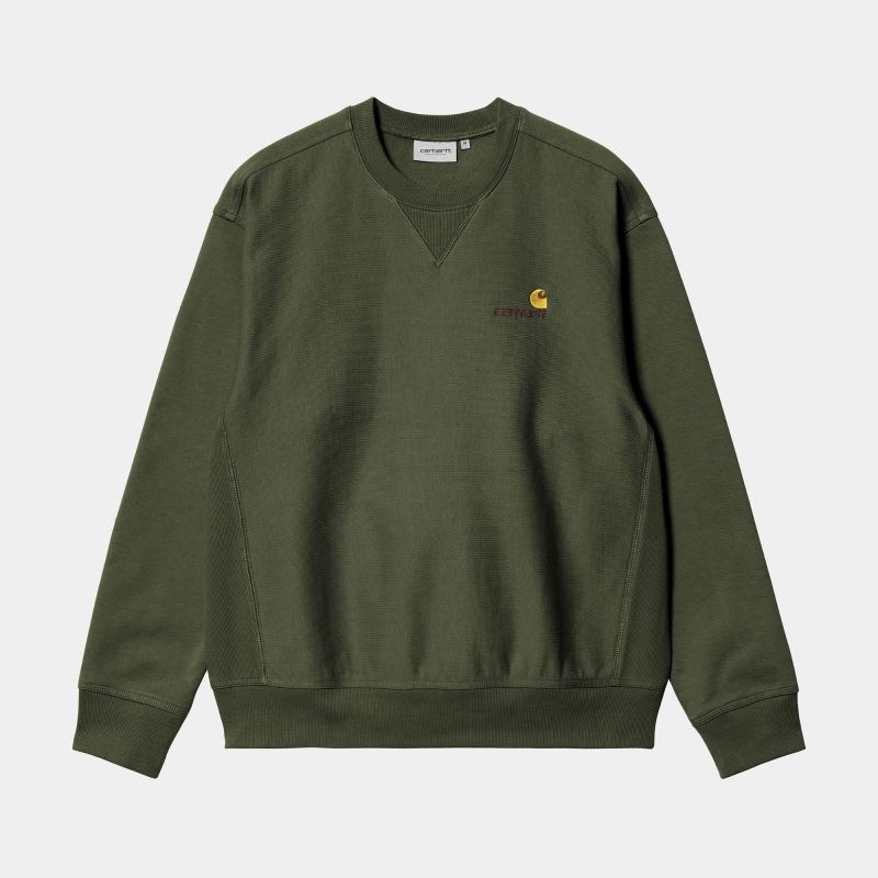 スウェット・トレーナー CARHARTT WIP 'American Script' hoodie Green YJiuDfAE6HcugAeI87xEbBdCJ2UYIk