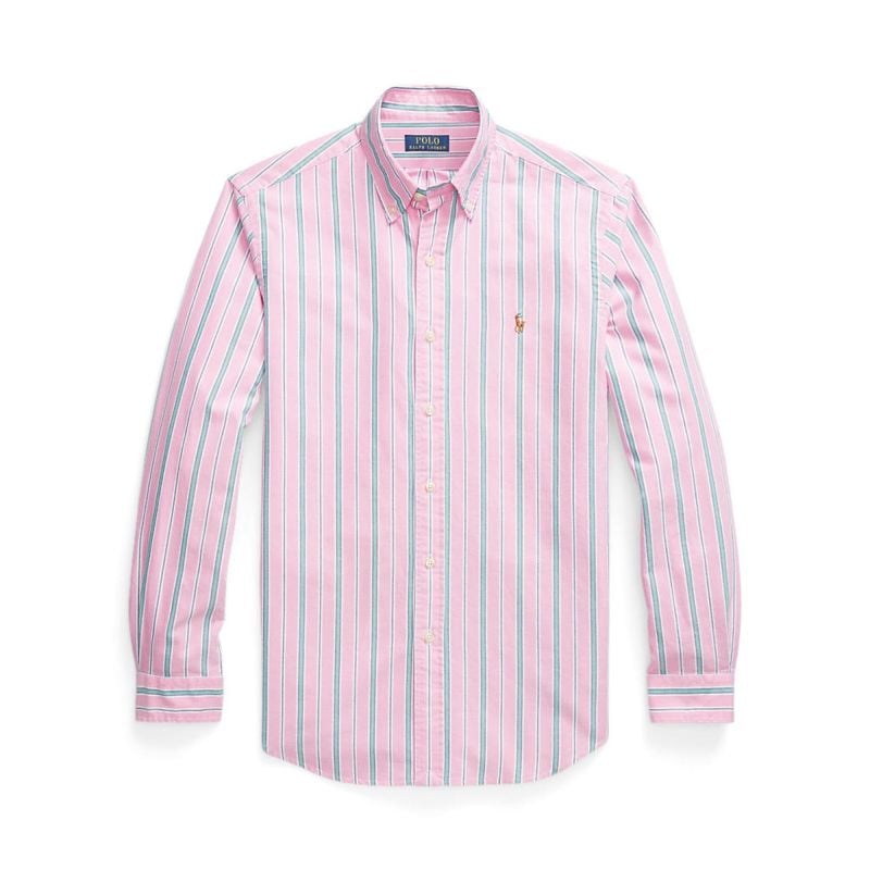 Polo Ralph Lauren Long Sleeve Stripe Shirt for Men | Pink
