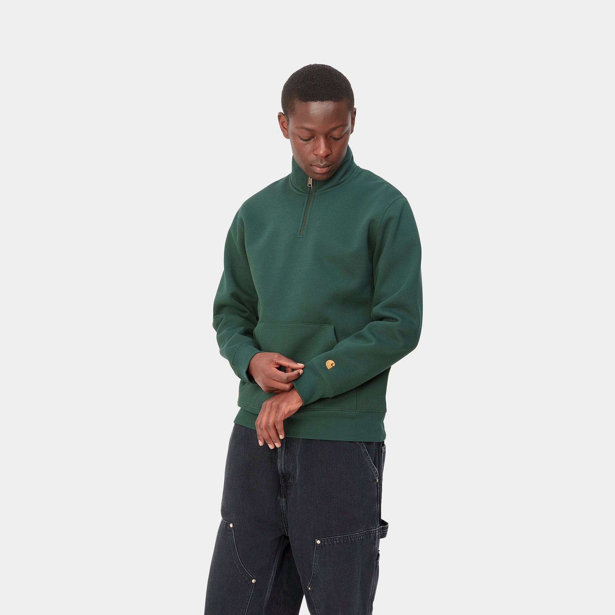 Chase Neck Zip Sweatshirt | Green