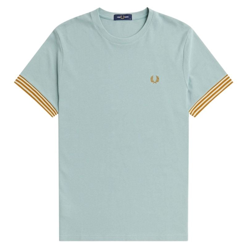 FRED PERRY☆ Striped Crepe Pique T-Shirt SILVER BLUE Striped Crepe Piqué T-Shirt - Silver Blue | Men's T-Shirts
