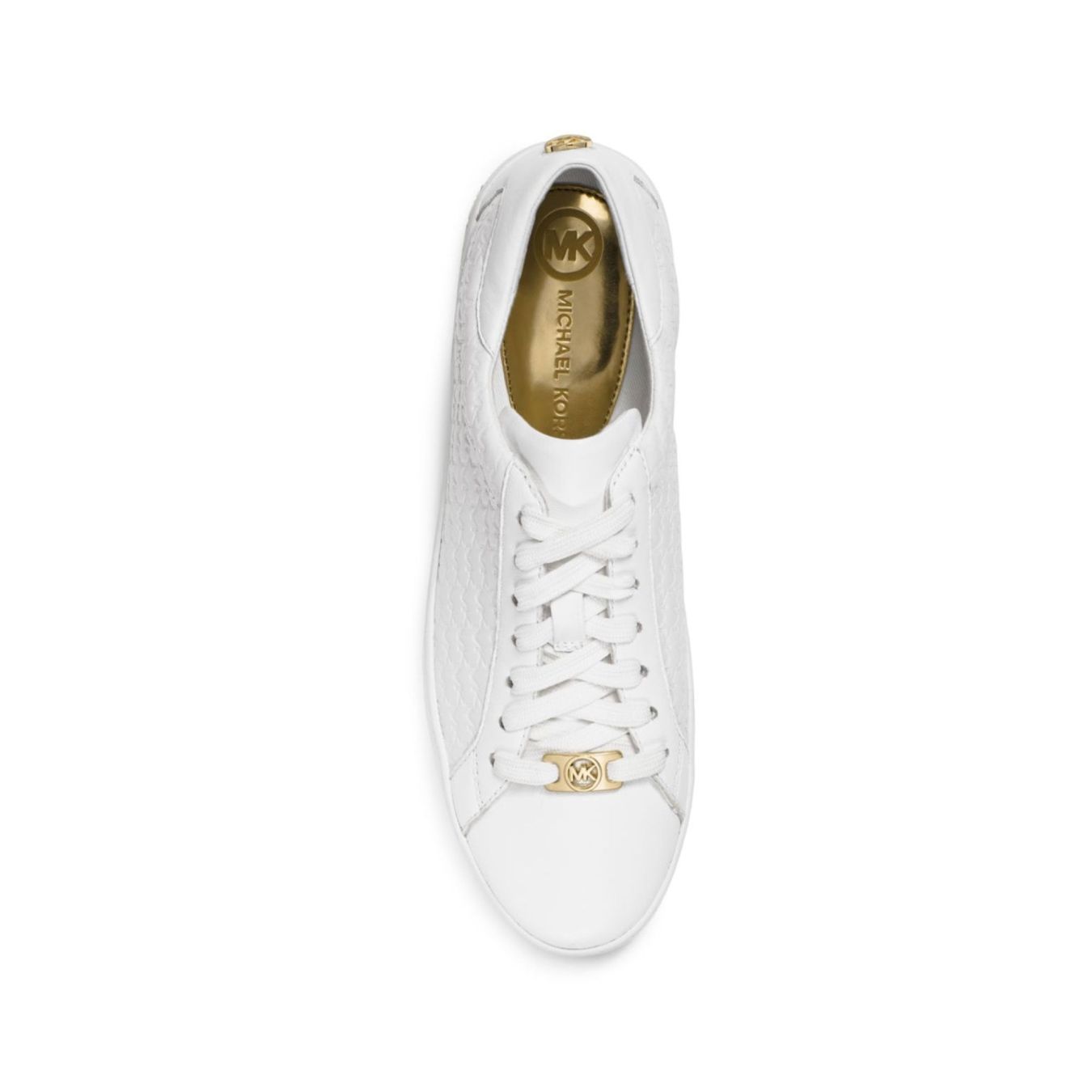 Michael Kors Colby EmbossedLogo Leather Sneaker White