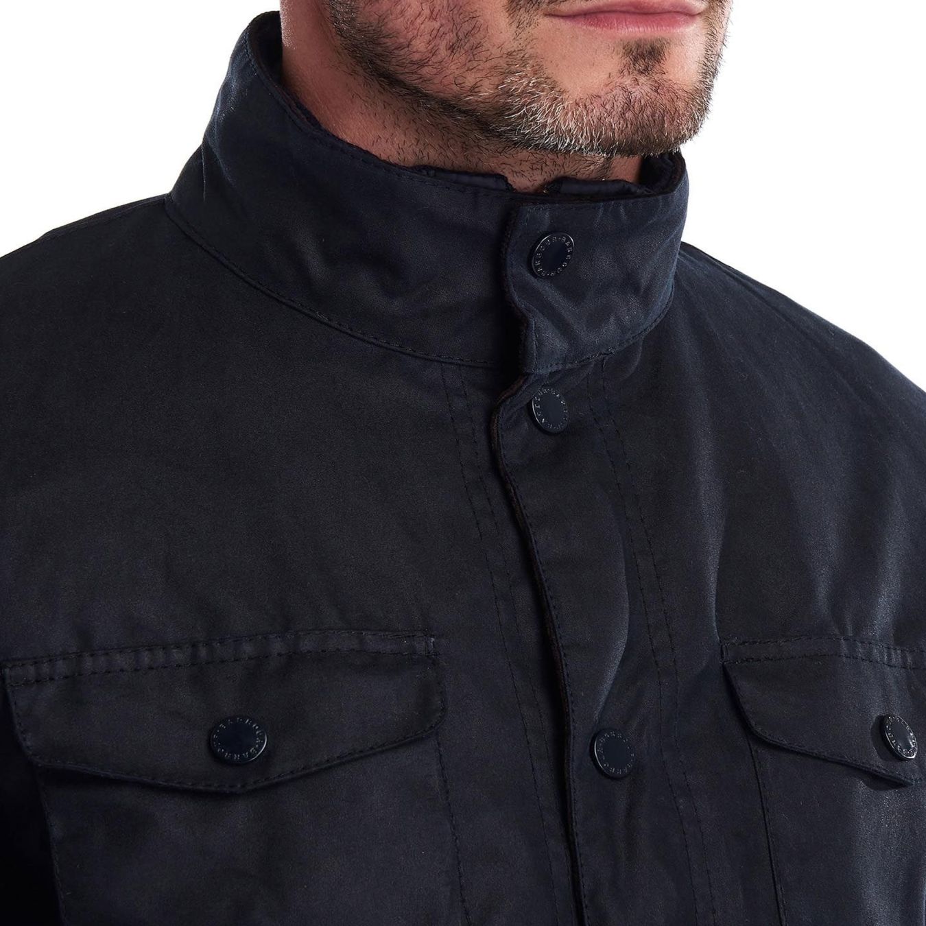 Barbour Ogston Waxed Cotton Jacket Navy