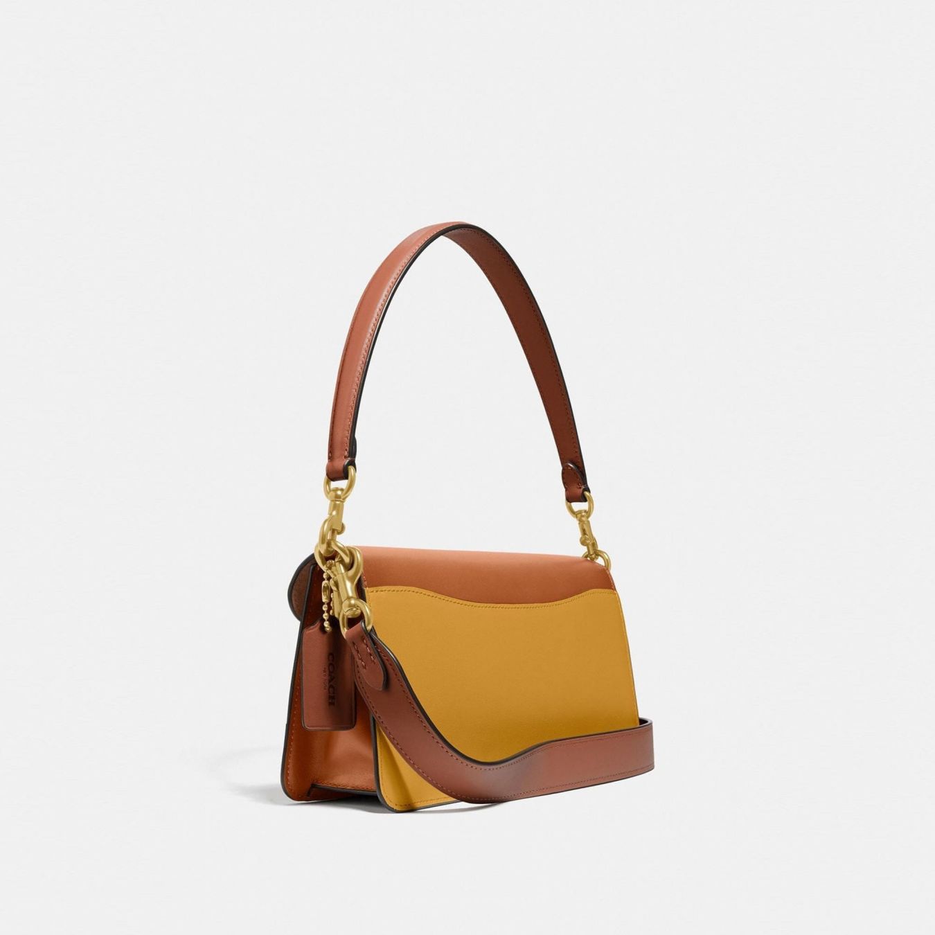 Coach Tabby Shoulder Bag 26 In Colorblock Signature Canvas Tan